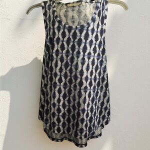 Athleta Navy and White Sleeveless Top